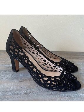 Aquatalia Suede Open Toe Heels